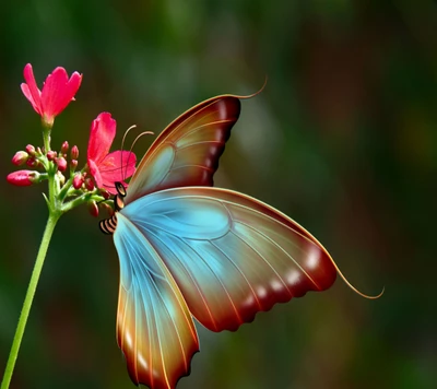 papillon, fleurs