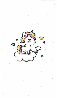 nuage, mignon, arc en ciel, licorne