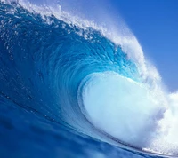 Majestic Ocean Wave in Vibrant Blue