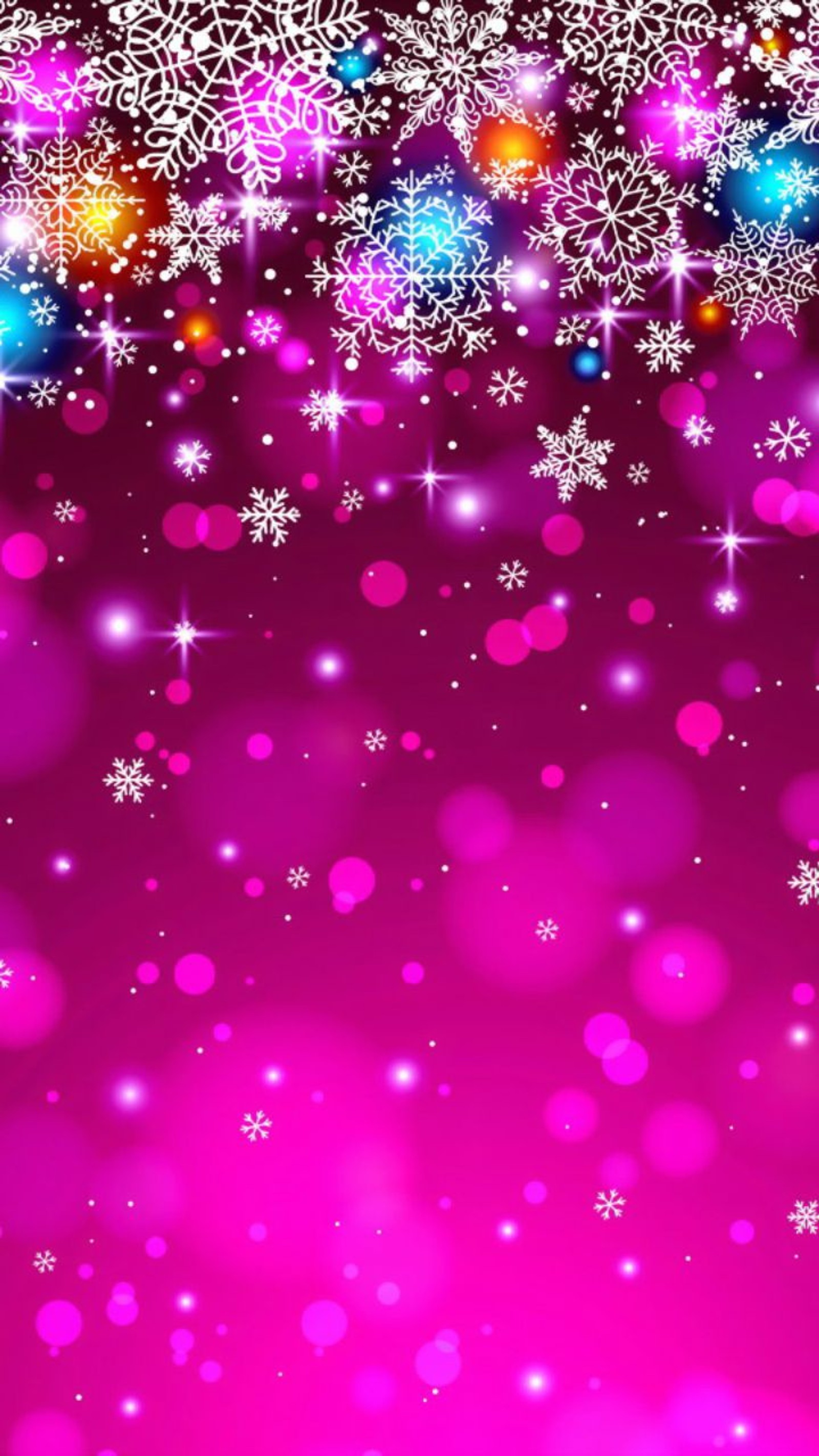 Ein rosa hintergrund mit schneeflocken und sternen (weihnachten, feiertag, sterne)