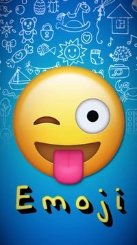 Emoji alegre con expresiones juguetonas