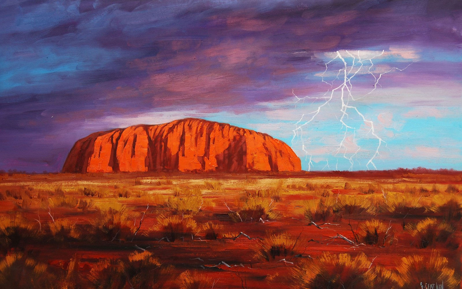 Lade uluru, outback, gemälde, kunst, acrylfarbe Hintergrund herunter