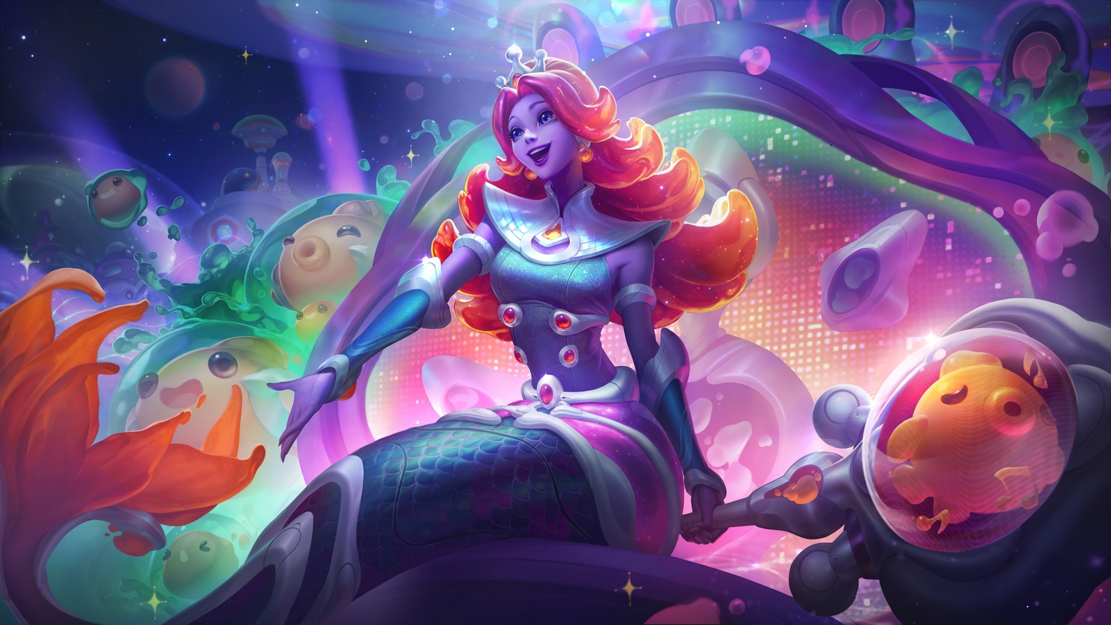 space groove, nami, skin, lol, league of legends wallpaper