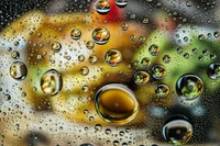 Artistic Illustration of Water Drops on a Colorful Background