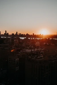 Sunset Over the Urban Skyline