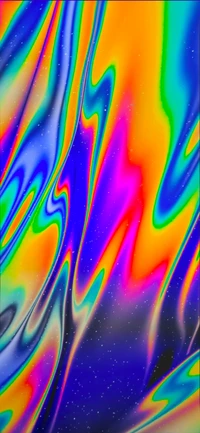 Vibrant Abstract Swirl of Colorful Liquid Art