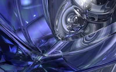 Electric Blue Fractal Wheel in Abstract Purple Design