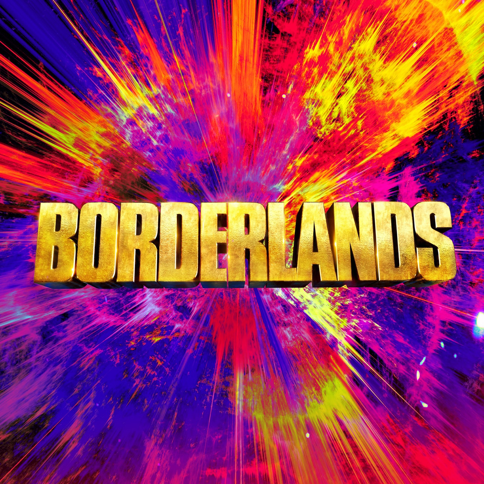 Gros plan sur un texte coloré avec une explosion de couleurs (borderlands, films de 2024, films, fond décran 4k)