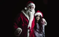 Santa Claus siniestro y niño embrujado: Un giro oscuro en la Navidad