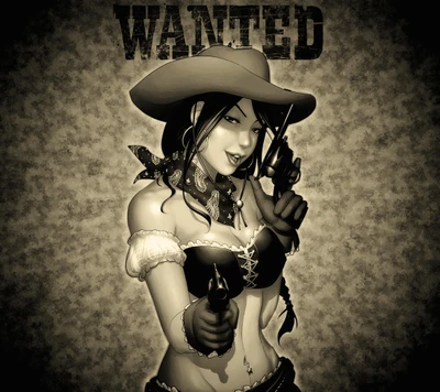 Recherché : Cowgirl féroce avec deux pistolets