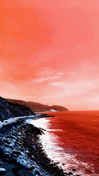 ocead, ozean, rot, rotes meer, roter himmel