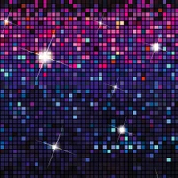 Colorful Pixelated Background with Sparkling Stars