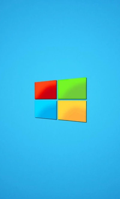 Logo Windows coloré sur un fond bleu vif