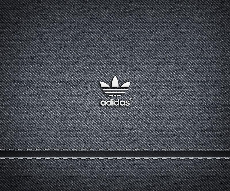 Черно-белый логотип adidas на черном фоне (3d, абстракция, дизайн, hd, обои)