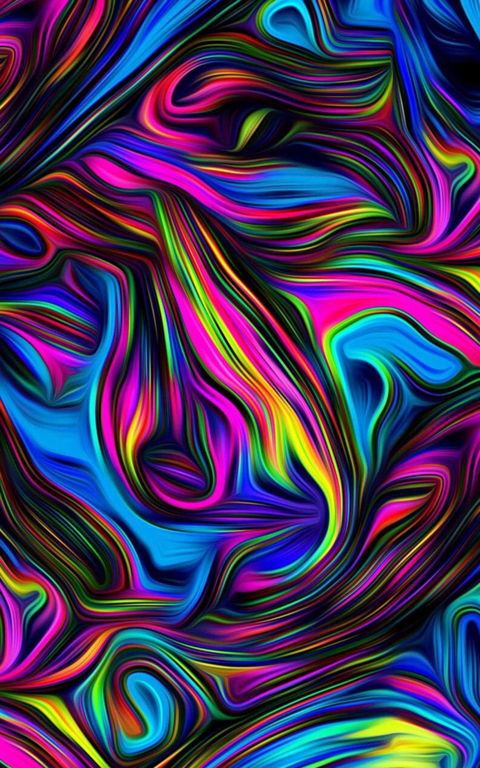 Uma pintura abstrata colorida de um padrão espiralado (abstrato, groovy 60s, psychedelics, vórtice)