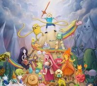 aventura, caricatura, reparto, finn, jake