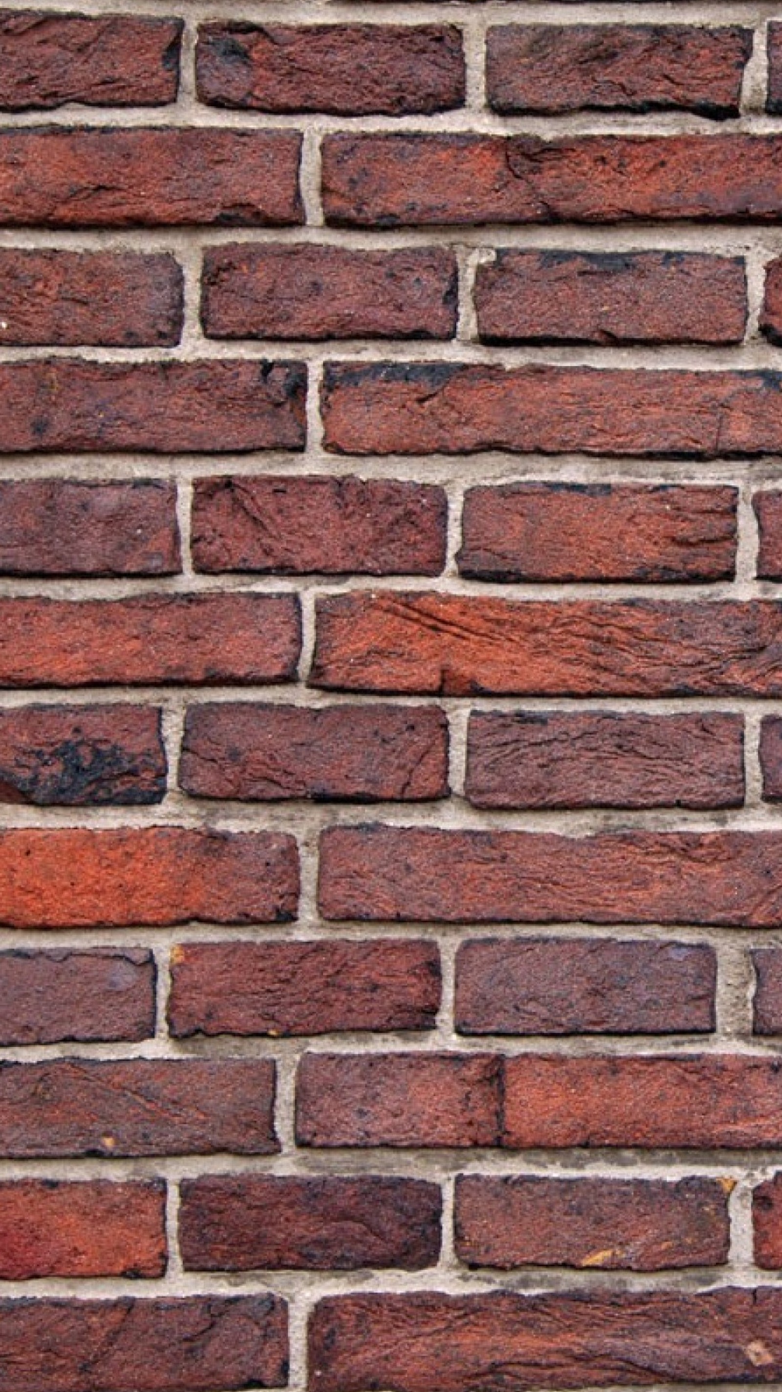 Arafed brick wall with a red and white fire hydrant (brick, red, wall)