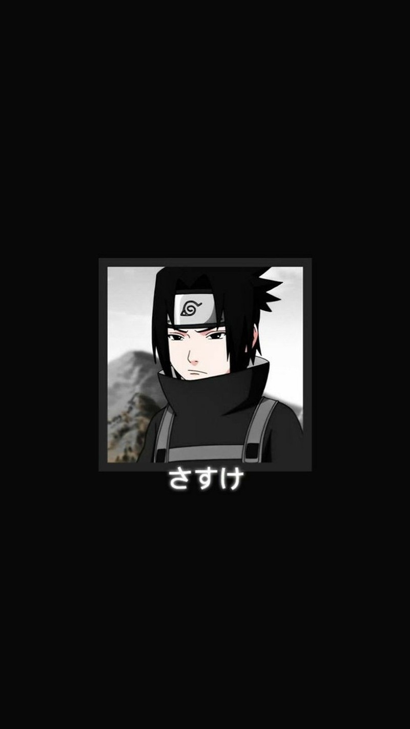 Крупный план человека с черно-белой фотографией (ниндзя, саске, sasuke, uchiha)