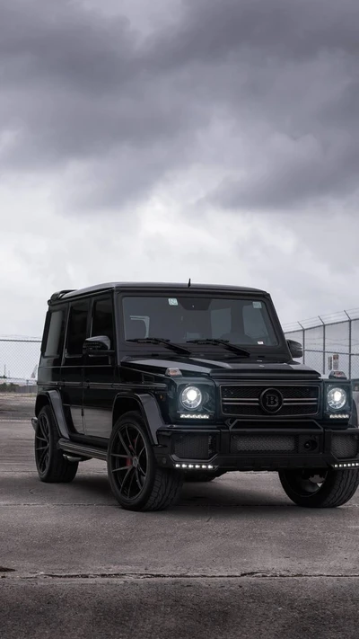 чёрный, машина, класс, g63, g wagon