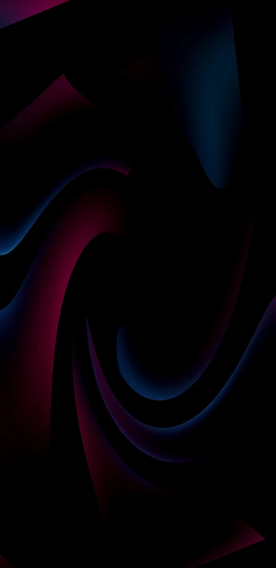 Dark Abstract Waves in AMOLED Colors