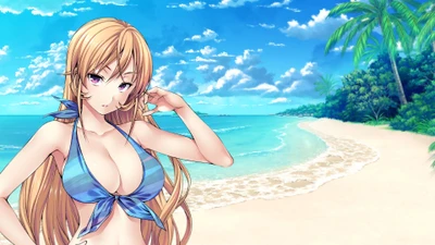 alice nakiri, filles danime, maillot de bain, bikini, guerres alimentaires