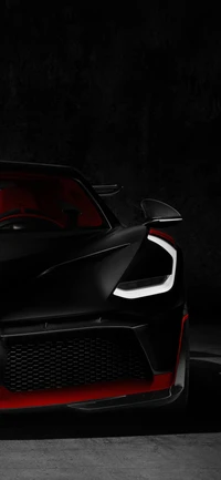 Supercarro vermelho e preto em elegância sombria