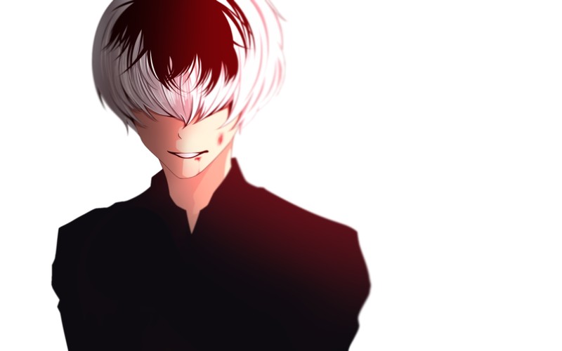 Аниме, мужчина с белыми волосами и черной рубашкой (токийский гуль, tokyo ghoul, аниме, anime, манга)