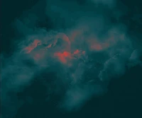 Nubes vibrantes del crepúsculo: Un baile de teal y rojo