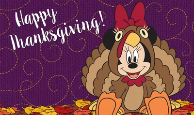 Minnie Maus feiert Thanksgiving in einem festlichen Truthahn-Outfit