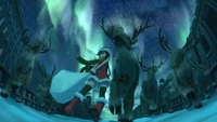 christmas, holiday, reindeer, anime, santa wallpaper