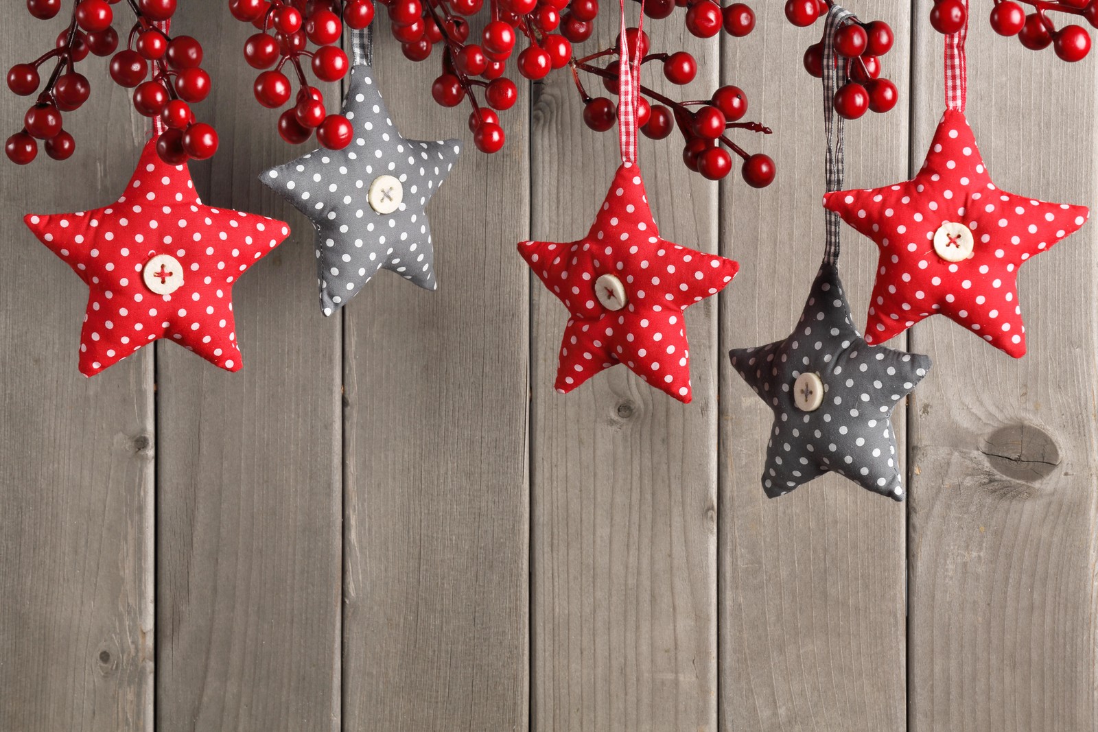 A close up of a bunch of red and white stars hanging from a branch (christmas day, christmas ornament, christmas decoration, christmas, paper)