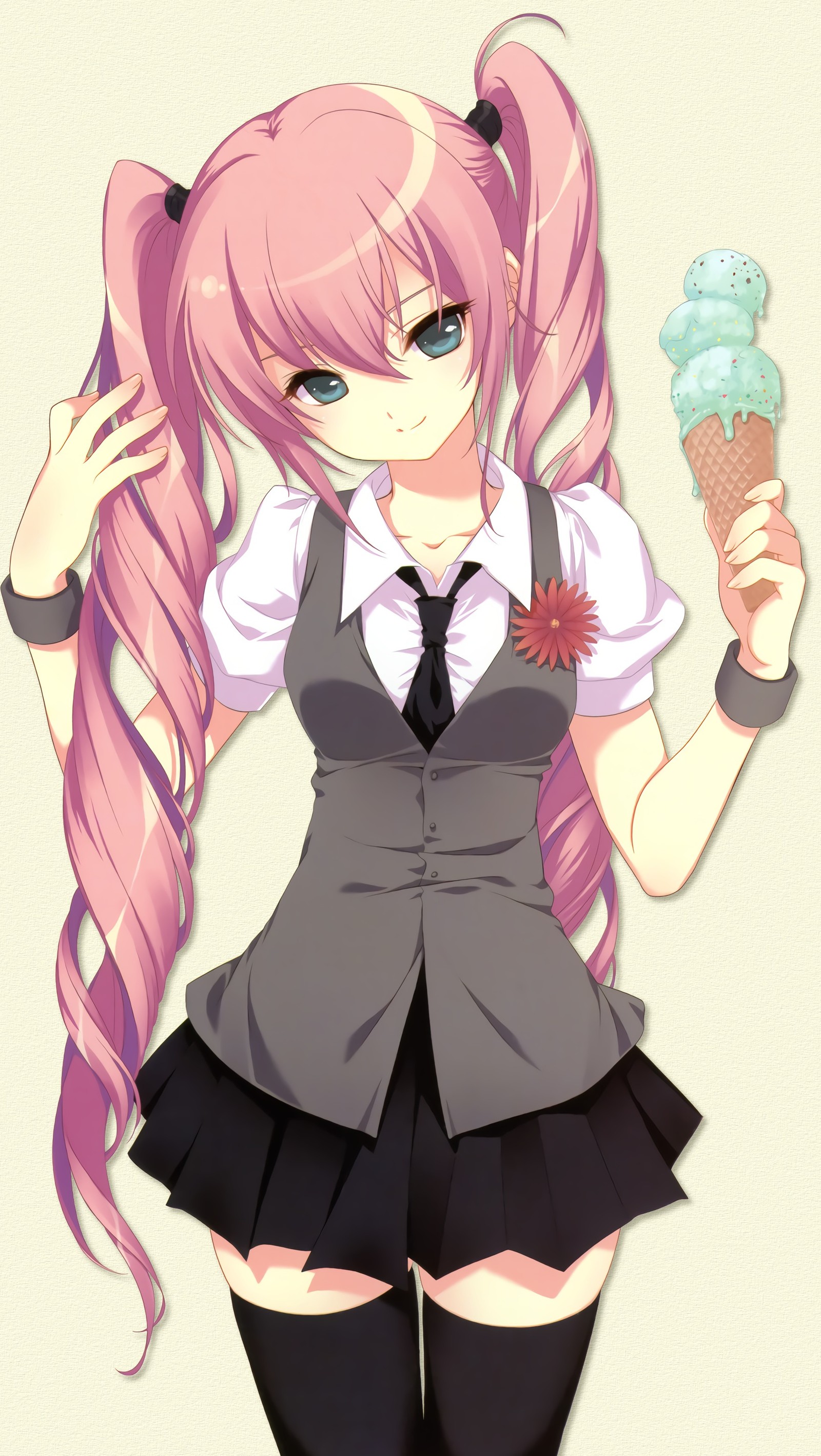 anime, cream, girl, ice wallpaper