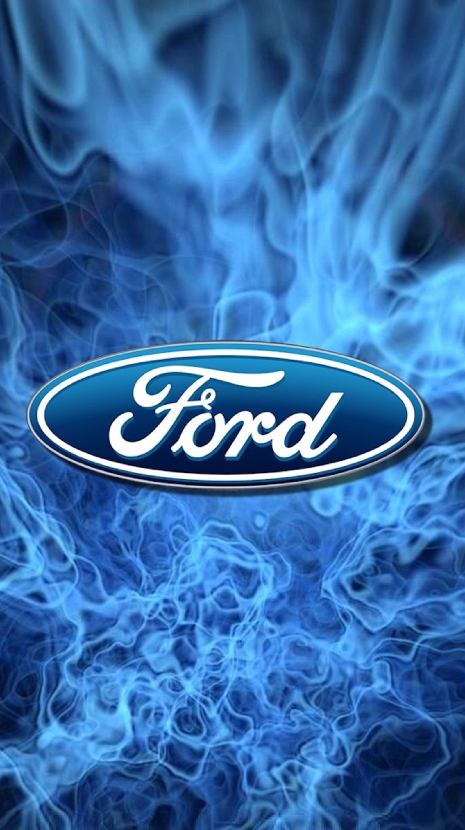 Gros plan du logo ford bleu sur un fond bleu (abstrait, bleu, voiture, ford, logo)