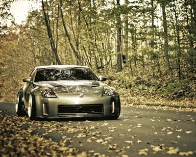 350z, машина, машины, лес, hd