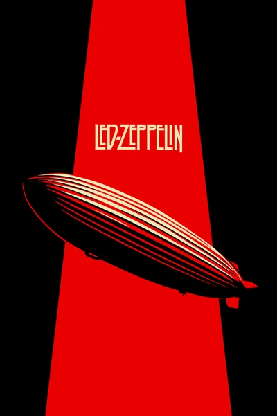 Diseño clásico de Led Zeppelin con un minimalismo rojo y negro impactante