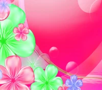 floral, image, pink wallpaper