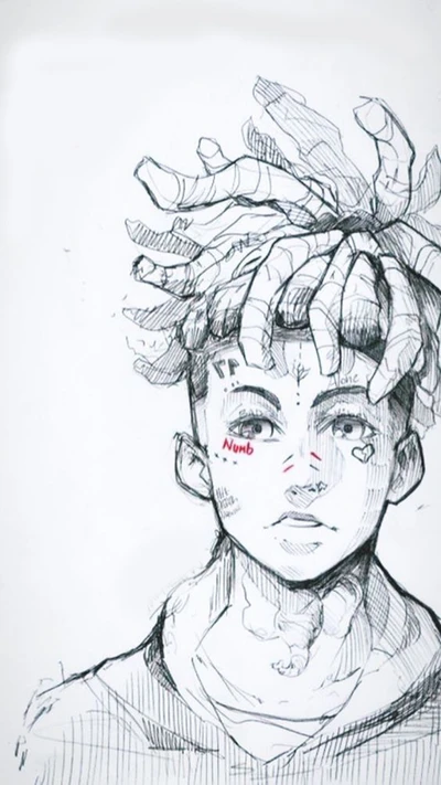 desenho animado, desenhado, lenda, viva, rip x