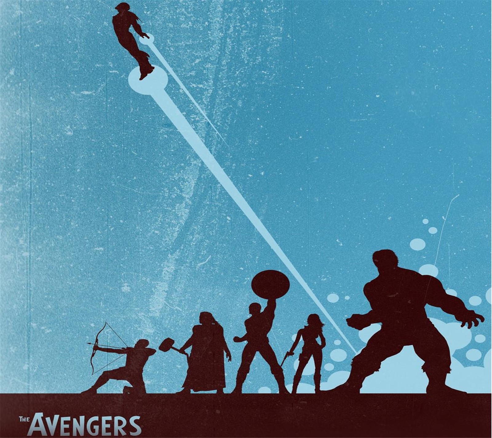 Les avengers survolent un groupe de personnes en silhouette (cartoon, bandes dessinées, dessiné, hollywood, marvel)