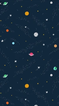 Cosmic Wonders: A Whimsical Galaxy Illustration