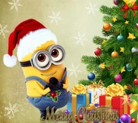 dibujos animados, navidad, festivo, minion