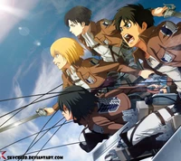 anime, eren, lewis, mikasa