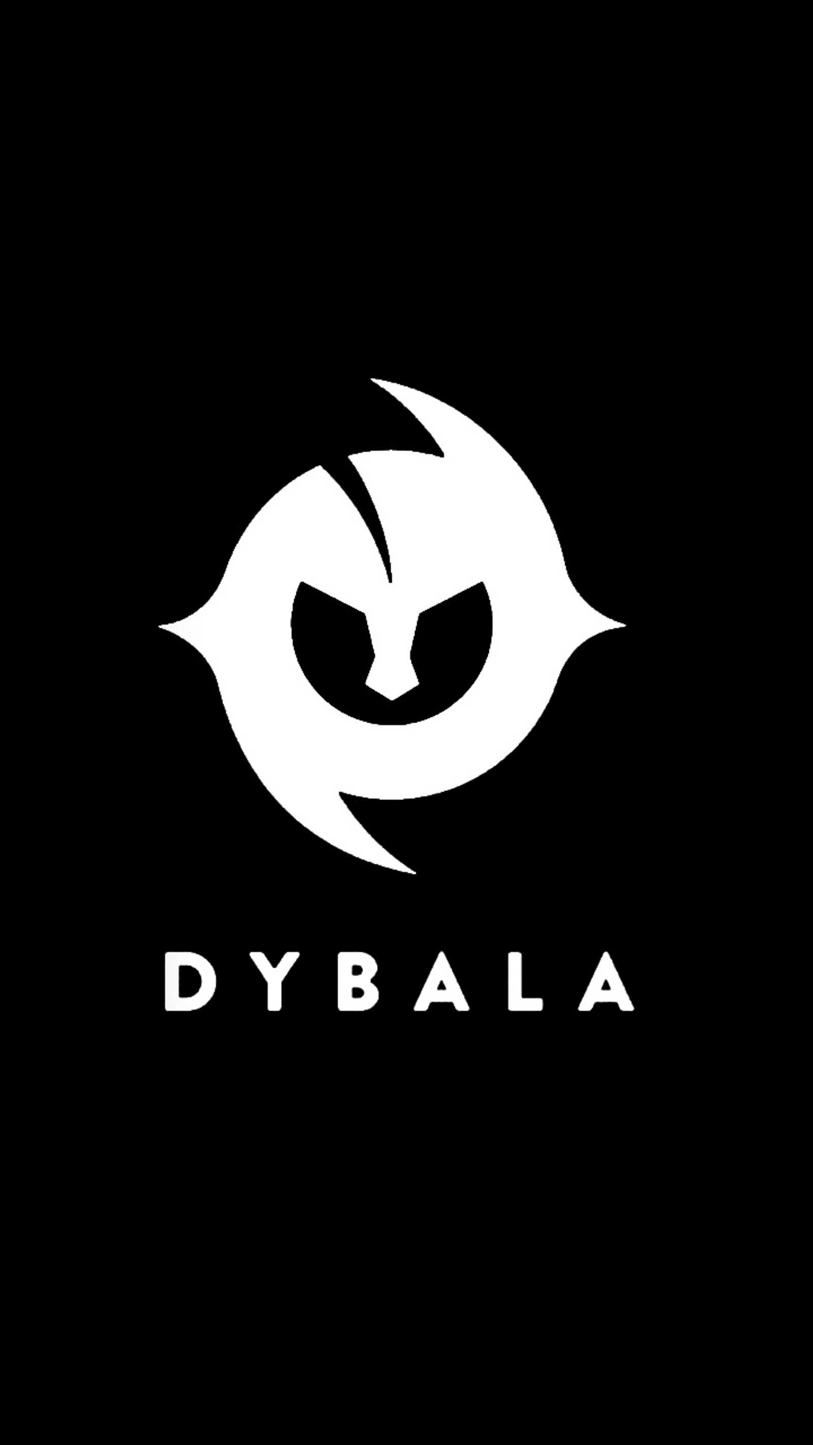 Um logotipo preto e branco com um pássaro branco nele (preto, dybala, logotipo)