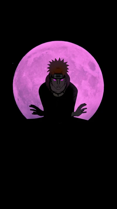 Sombras de Neón: El Dolor de Naruto Bajo la Luna Sangrienta