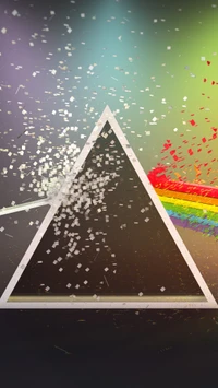 Explosión Prismática: Una Obra de Arte Triangular de Color y Luz