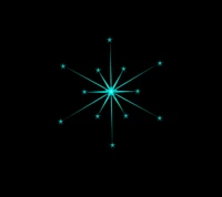 Turquoise Starburst Design on a Black Background