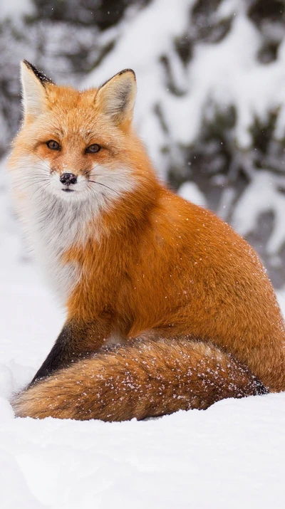 Majestätischer roter Fuchs in einer verschneiten Landschaft