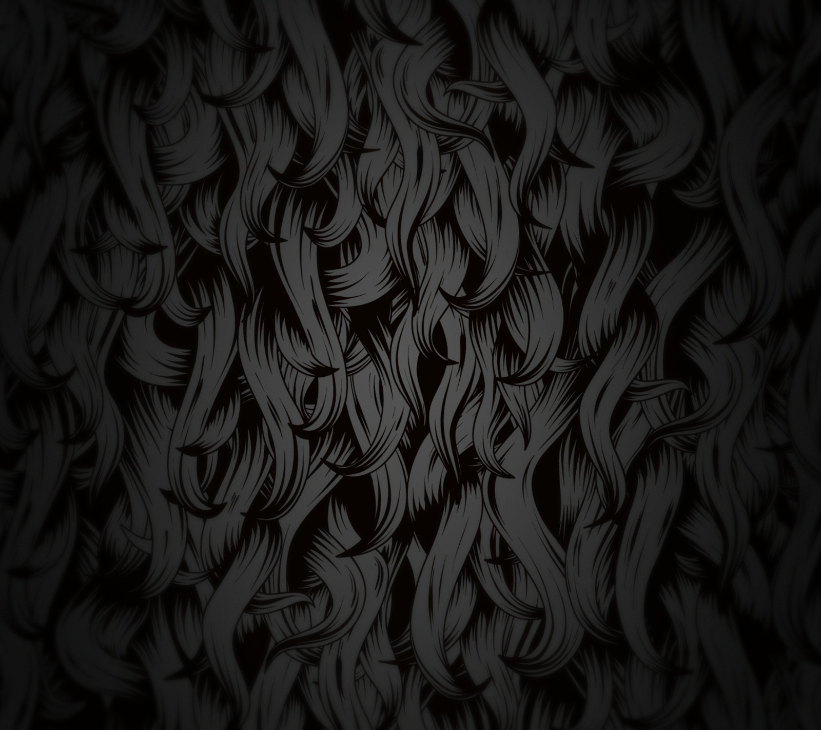 A close up of a bunch of black and white hair (abstract, art)