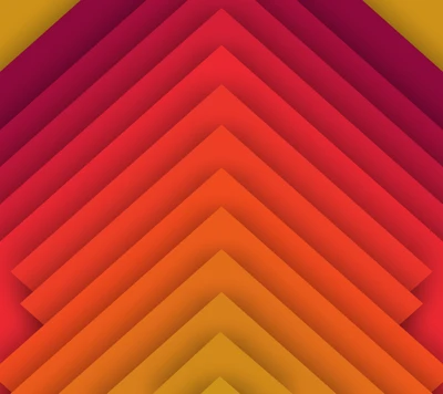 3D Abstract Triangular Layers in Warm Gradients