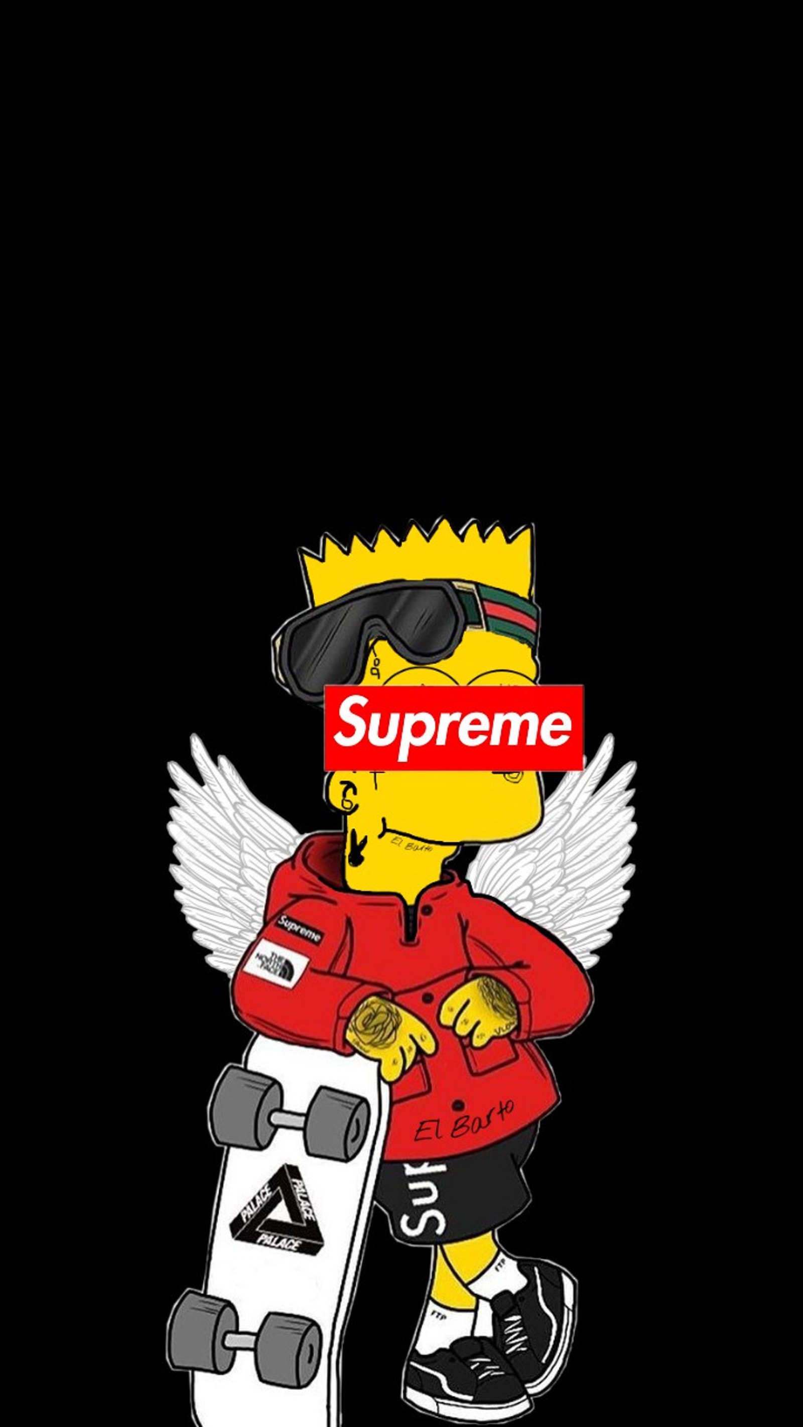 Fondos de iphone de un skater supremo de los simpsons (ay, barto, el, elbarto, patin)