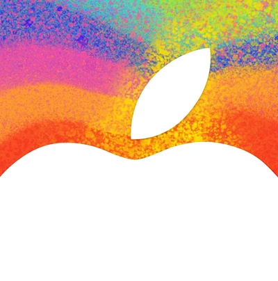 Logo Apple coloré avec fond arc-en-ciel pour iPad Mini